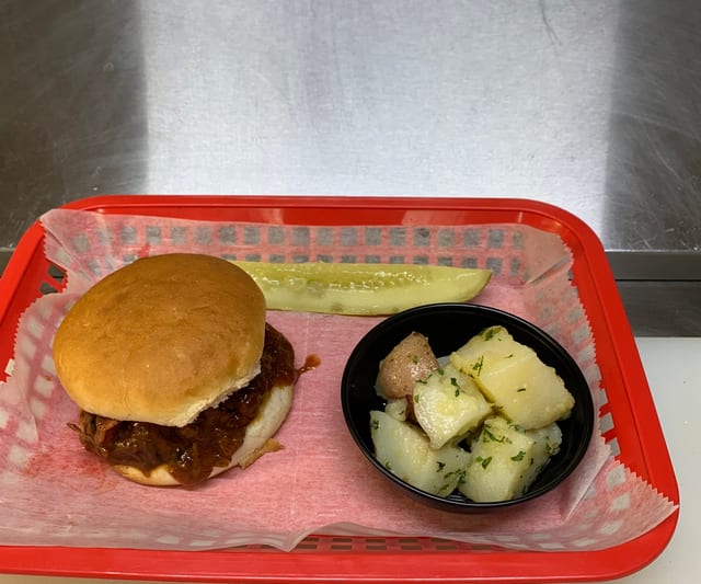 Kids Chopped Beef Sandwich.