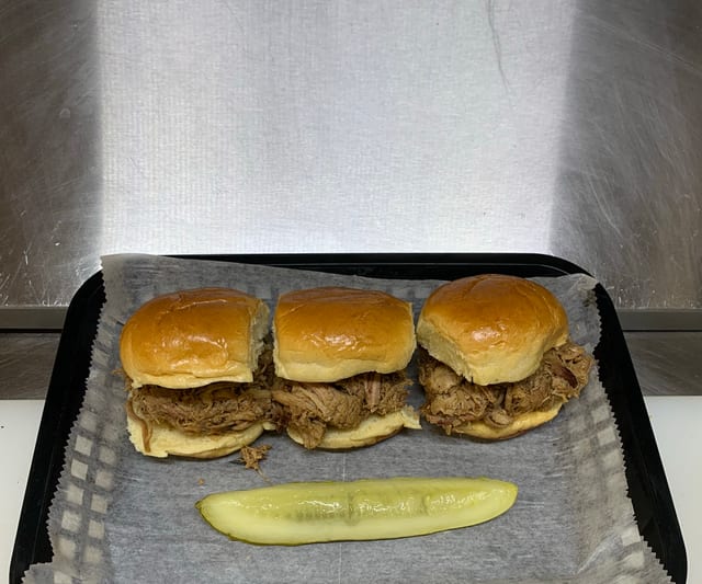 3 Pulled Pork Sliders.