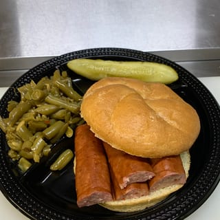 Smoked Hot Sausage Sandwich