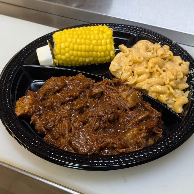Chopped Bar-B-Que Beef Dinner.