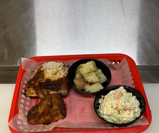 Kids white meat BBQ chicken (breast and wing).